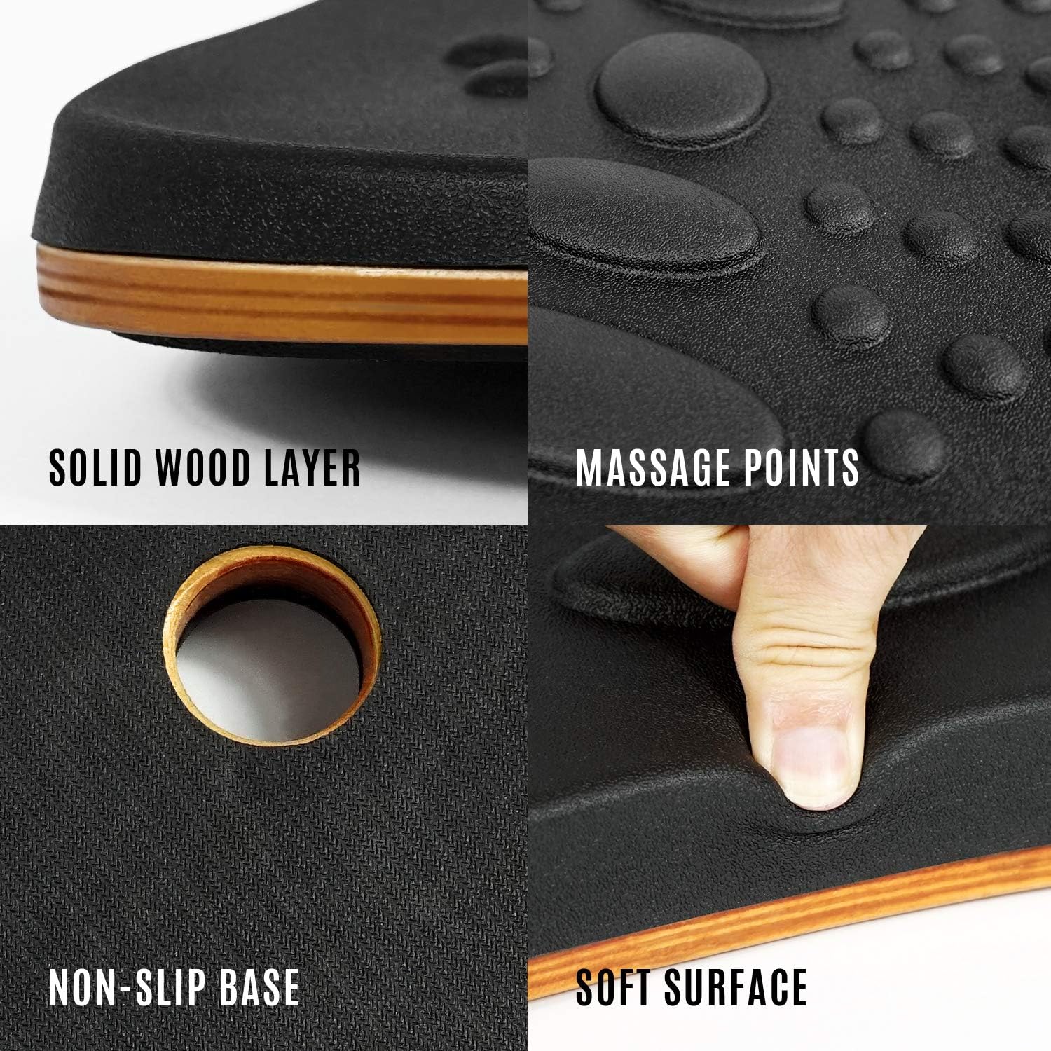 Yes4All Wobble Balance Board for Standing Desk/Anti-Fatigue Office Foam Pad - Standing Desk Mats, Rocker Board, Anti-Fatigue Foam Mat, Office Accessories, Wobble Board Pack of 2