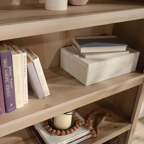 Sauder 5 Tier Book Shelf Wooden Bookcase Multipurpose Bookshelf for Home Office, Living Room, in Chalked Chestnut