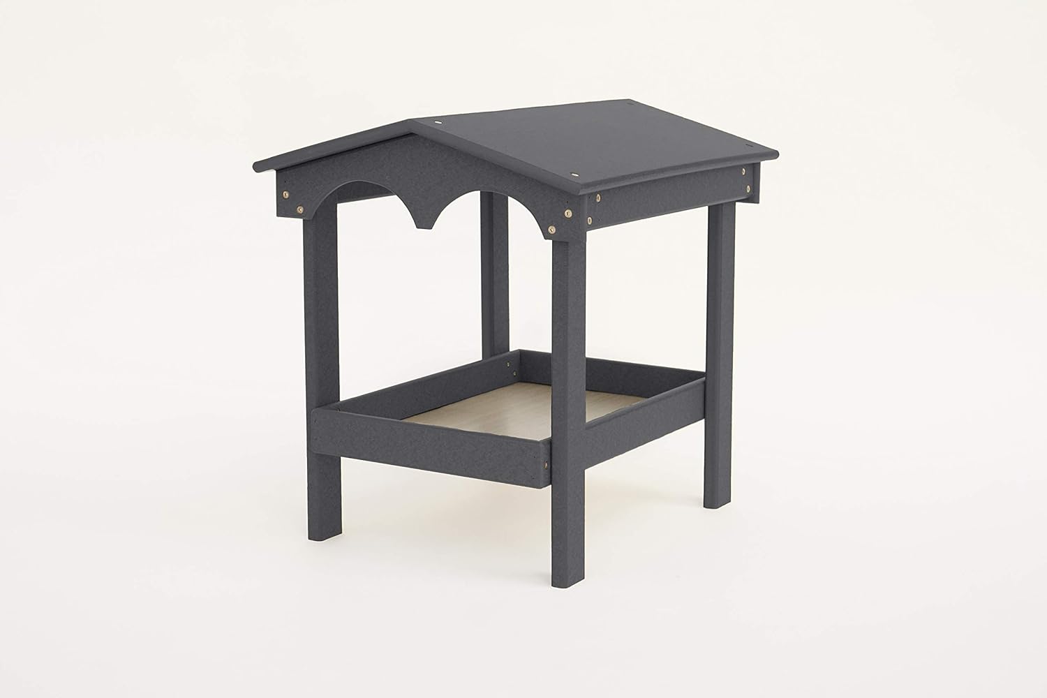 DutchCrafters Large Covered Ground Feeder for Birds and Wildlife, Made from Plastic Poly - Amish Made in America (Dark Gray)