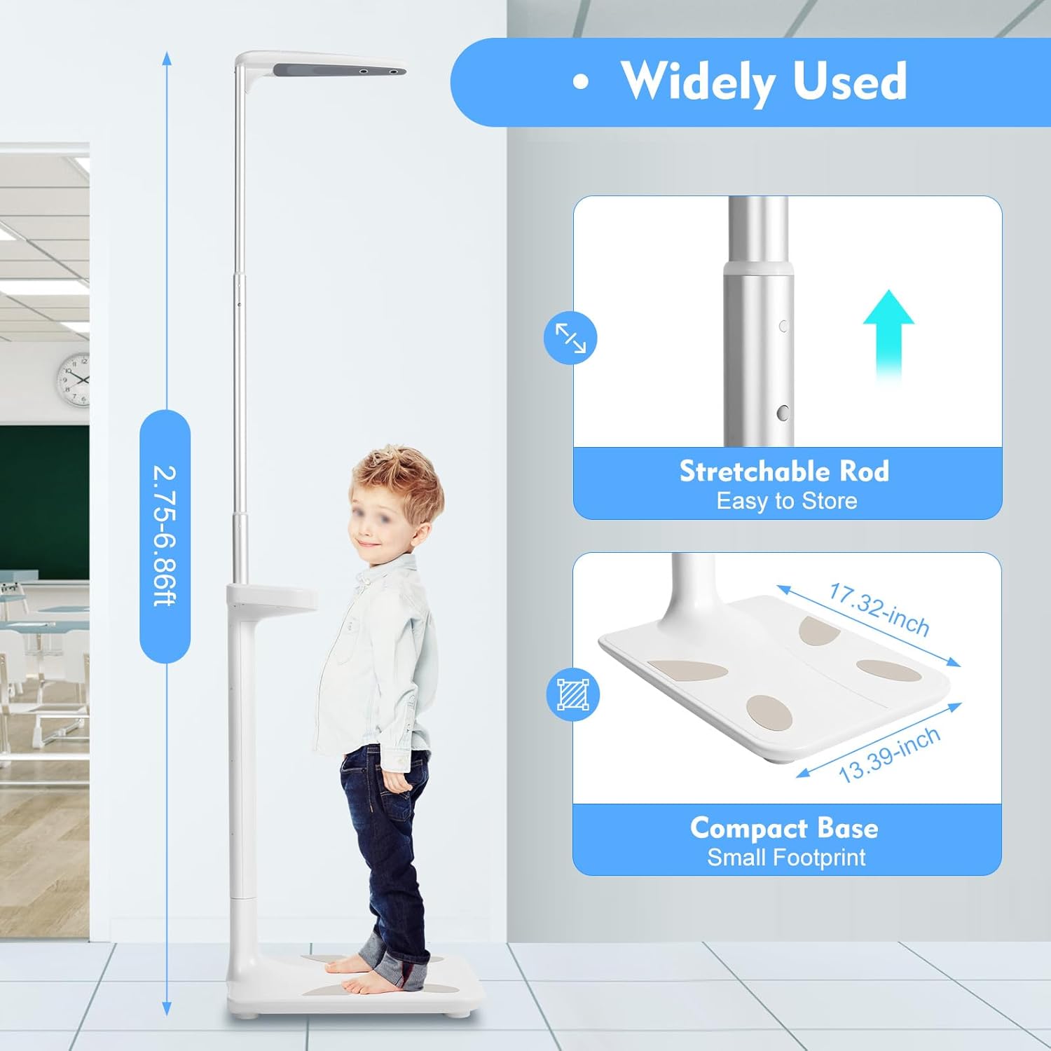 Medical Digital Scales for Body Weight and Height Multifunctional Physician Scale Professional Doctor Office Scale 440Lbs Capacity Display Weight, Height, Obesity Value, BMI