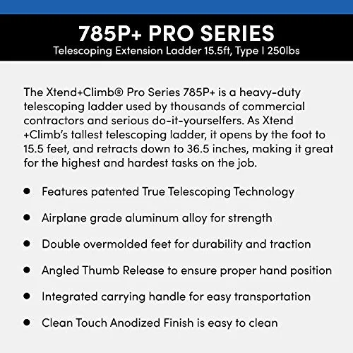 Xtend + Climb Telescoping Ladder,Extended 15 ft. 6" H  785P+