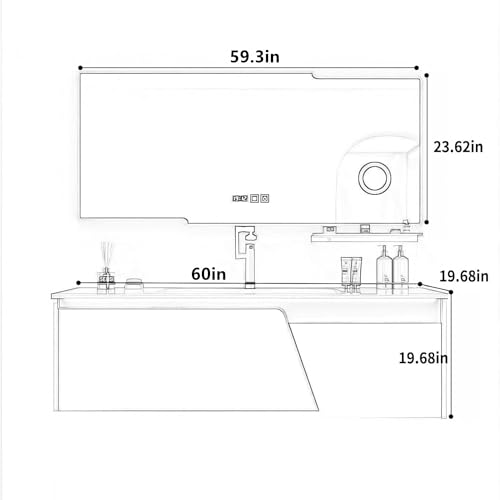 Bathroom Vanity with Sink - Modern Bathroom Sink Cabinet, Floating Vanity Set - includes Bathroom Vanity Cabinet and Led Smart Defog Mirror, with 2 Drawers (48")