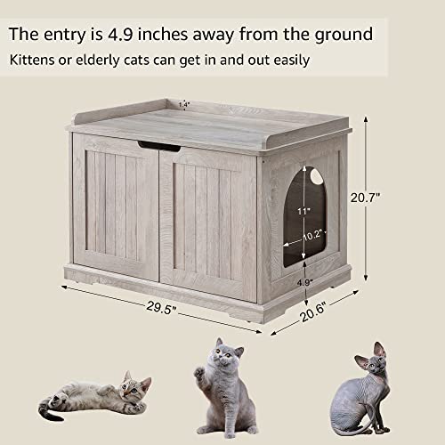unipaws Extra Large Cat Litter Box Enclosure Furniture with Top Opening, XL Washroom Bench for Cats, Jumbo Automatic Litter Box Cover and Hidden Cat Box