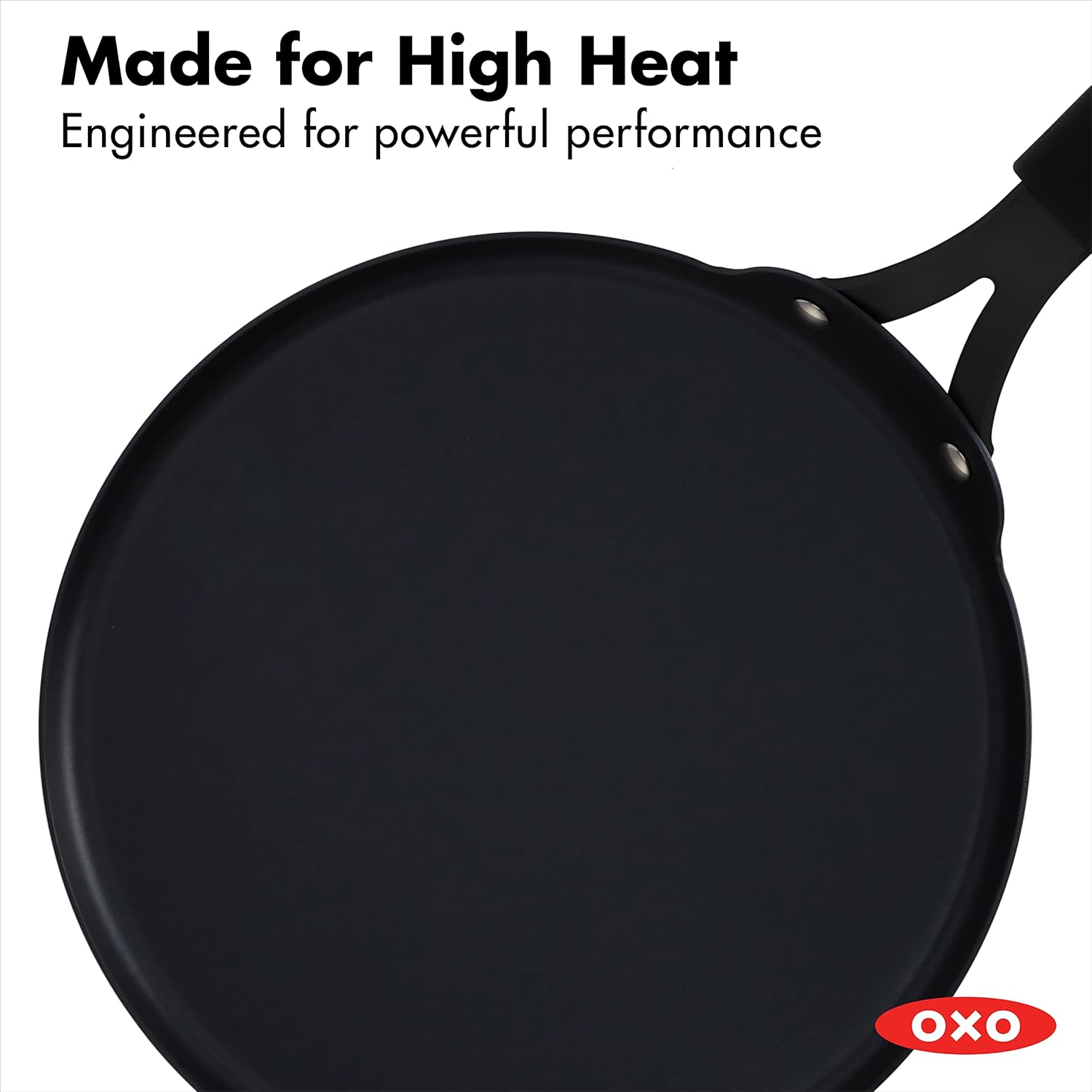 OXO Obsidian Pre-Seasoned Carbon Steel Induction Safe 12 Outdoor Frying Pan/Skillet with Silicone Sleeve, Black