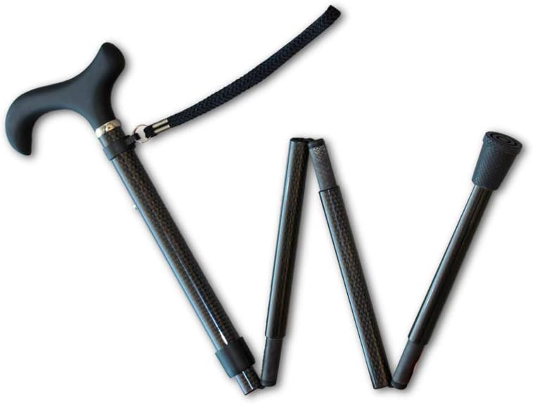 KMINA PRO - Folding Cane for Women, Carbon Fiber Cane, Lightweight Cane, Carbon Fiber Walking Cane, Fold up Cane with Strap, Collapsible Cane, KMINA PRO Carbon Fibre Folding