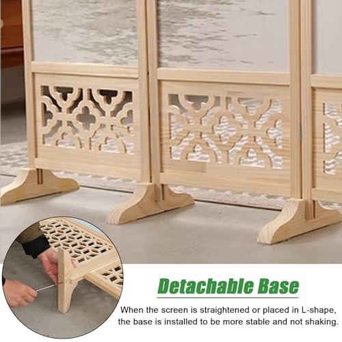 Room Dividers and Folding Privacy Screens 180 200cm Tall, Hotel Office Porch Teahouse Temporary Wall Fencing, 4-Panel Wooden Dressing Screen Separating, Standing Door Partition (Color : STYL