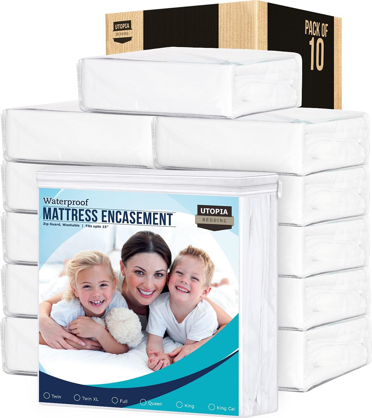 Utopia Bedding Zippered Mattress Encasement Twin XL, 100% Waterproof Mattress Protector, Absorbent, Six-Sided Mattress Cover