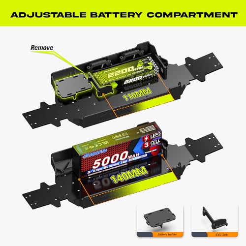 AMORIL 1/10 RTR Brushless Fast RC Cars for Adults,Max 50mph Hobby Electric Off-Road Monster Truck,Waterproof High Speed RC Car 4WD Remote Control Car with 3S Lipo,Green