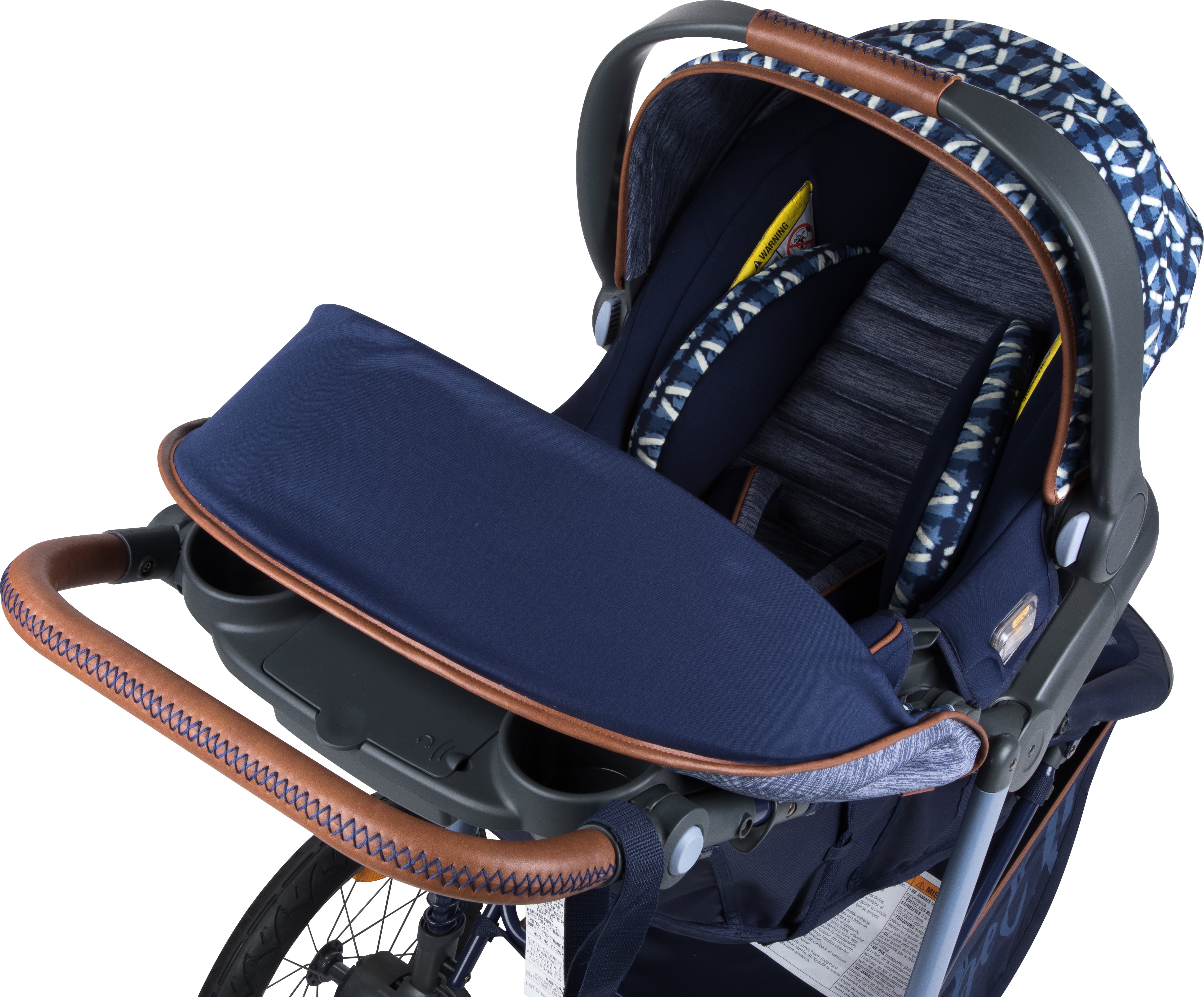 Monbebe Rebel II Complete Jogging Travel System Stroller with Rear-Facing Infant Car Seat, Boho