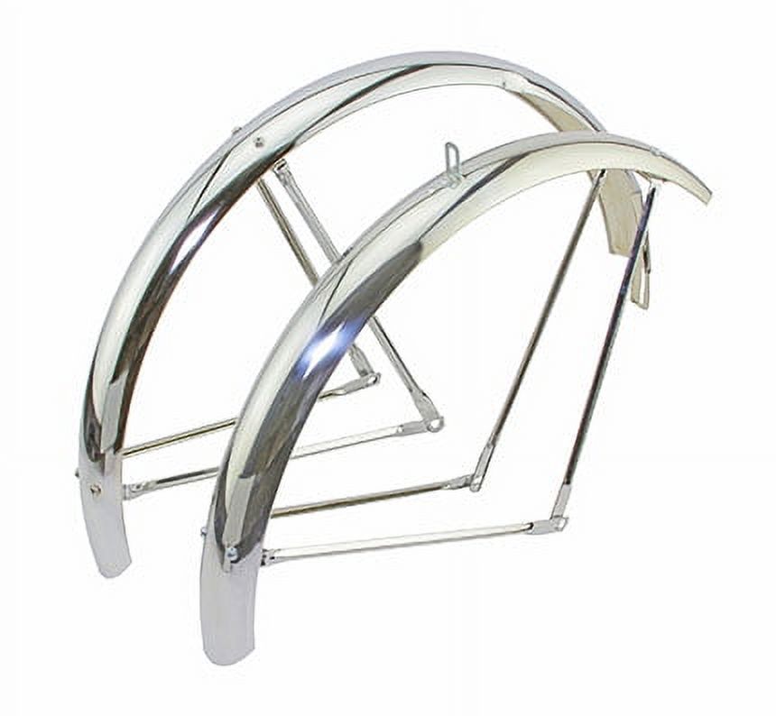 Alta Bicycle 26" Classic Standard Middleweight Fender Set in Steel Bicycle Chrome
