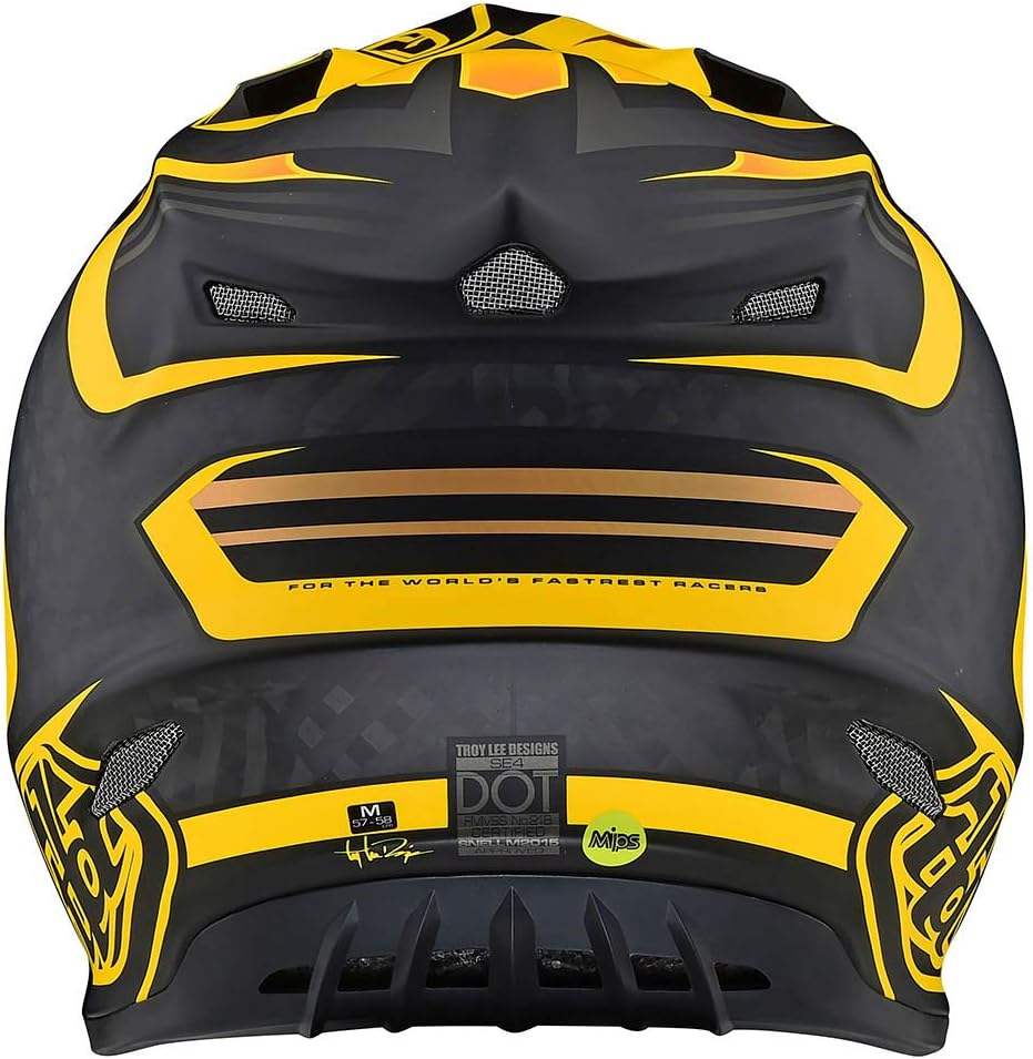 Troy Lee Designs Adult | Offroad | Motocross | SE4 Carbon w/MIPS Flash Helmet (Black/Yellow, Small)