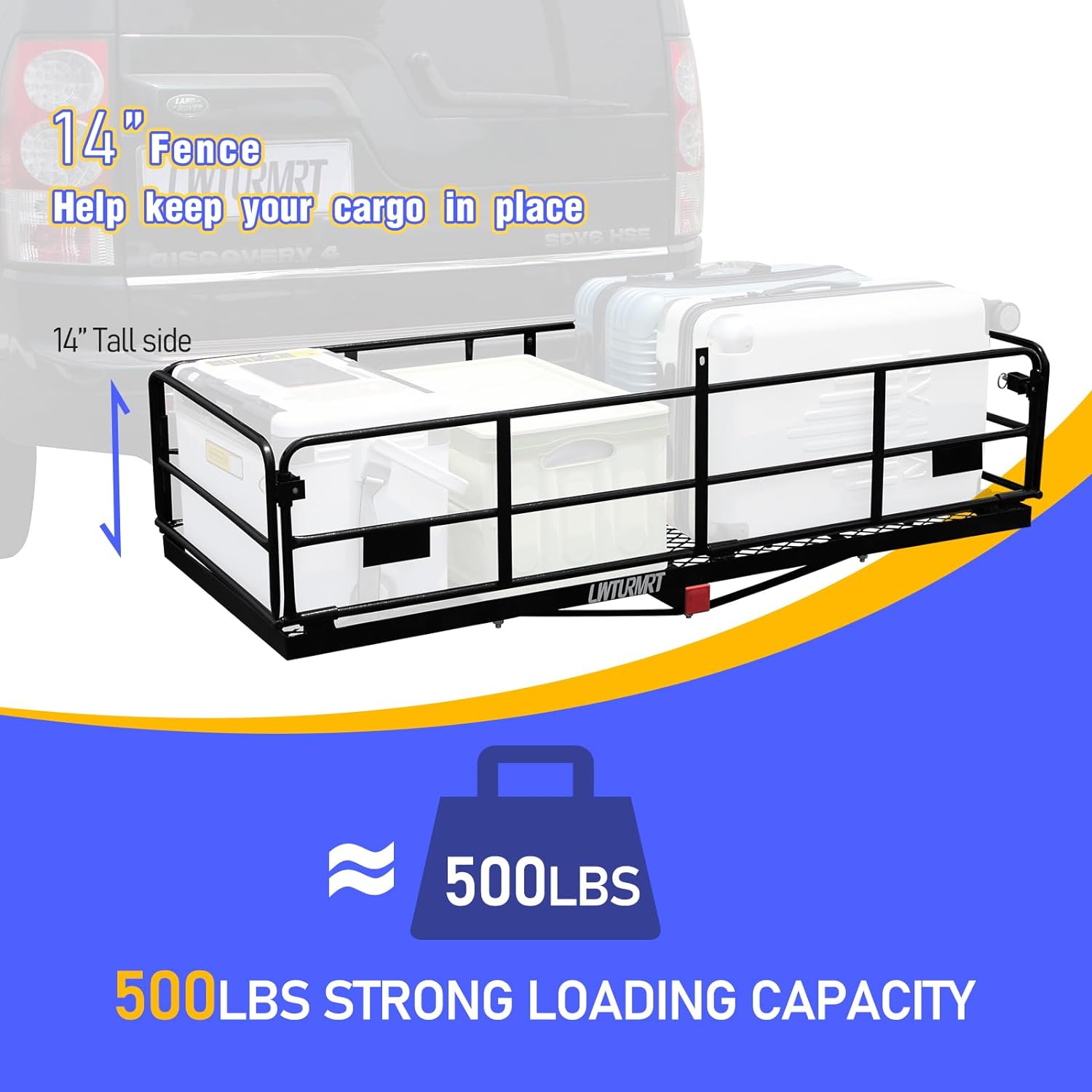 DIQIN Trail Hitch Cargo Carrier 60" x 24" x 14" Cargo s Fits 2" with 2" Hitch for SUV can 500LBS