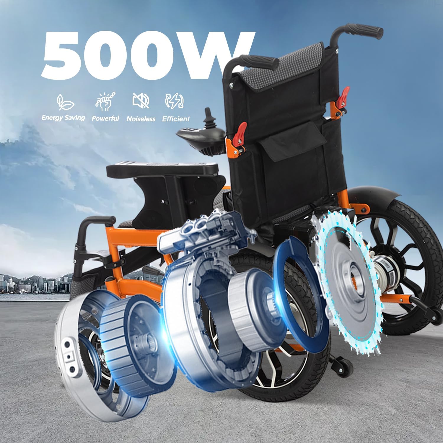Folding Electric Wheelchair,Electric Wheelchair for Adults Seniors,20in Width Lightweight Foldable Motorized Wheelchair,Compact Intelligent Power Wheelchair,All Terrain Wheelchairs-Airline Approved