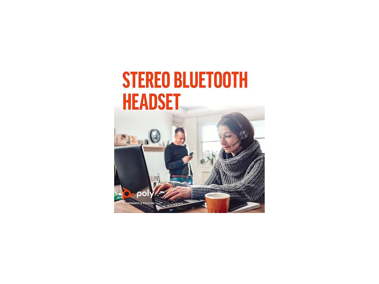 Poly - Voyager Focus 2 UC USB-A Headset with Stand (Plantronics) - Bluetooth Stereo Headset with Boom Mic - USB-A PC/Mac Compatible - Active Noise Canceling - Works with Teams (Certified), Zoom & more