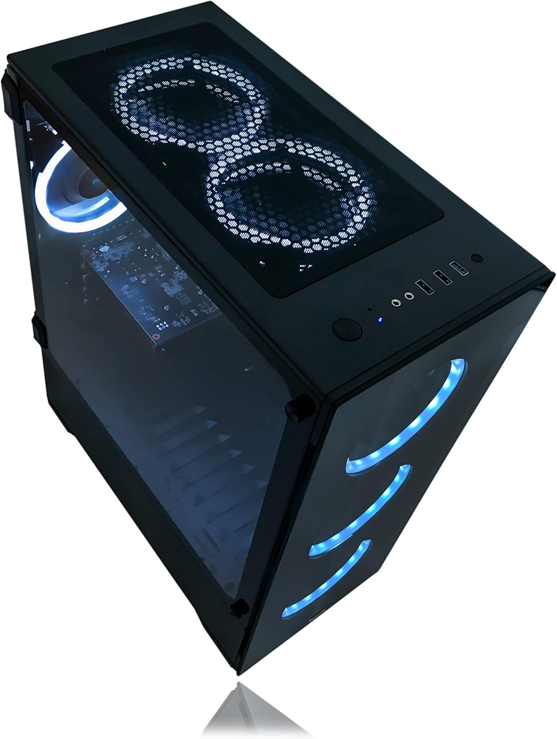 Alarco Gaming PC Desktop Computer Intel 3.70GHz,16GB Ram,512 GB SSD,Windows 11 pro,WiFi Ready,Video Card RX 580 8GB, 6 RGB Fans with Remote