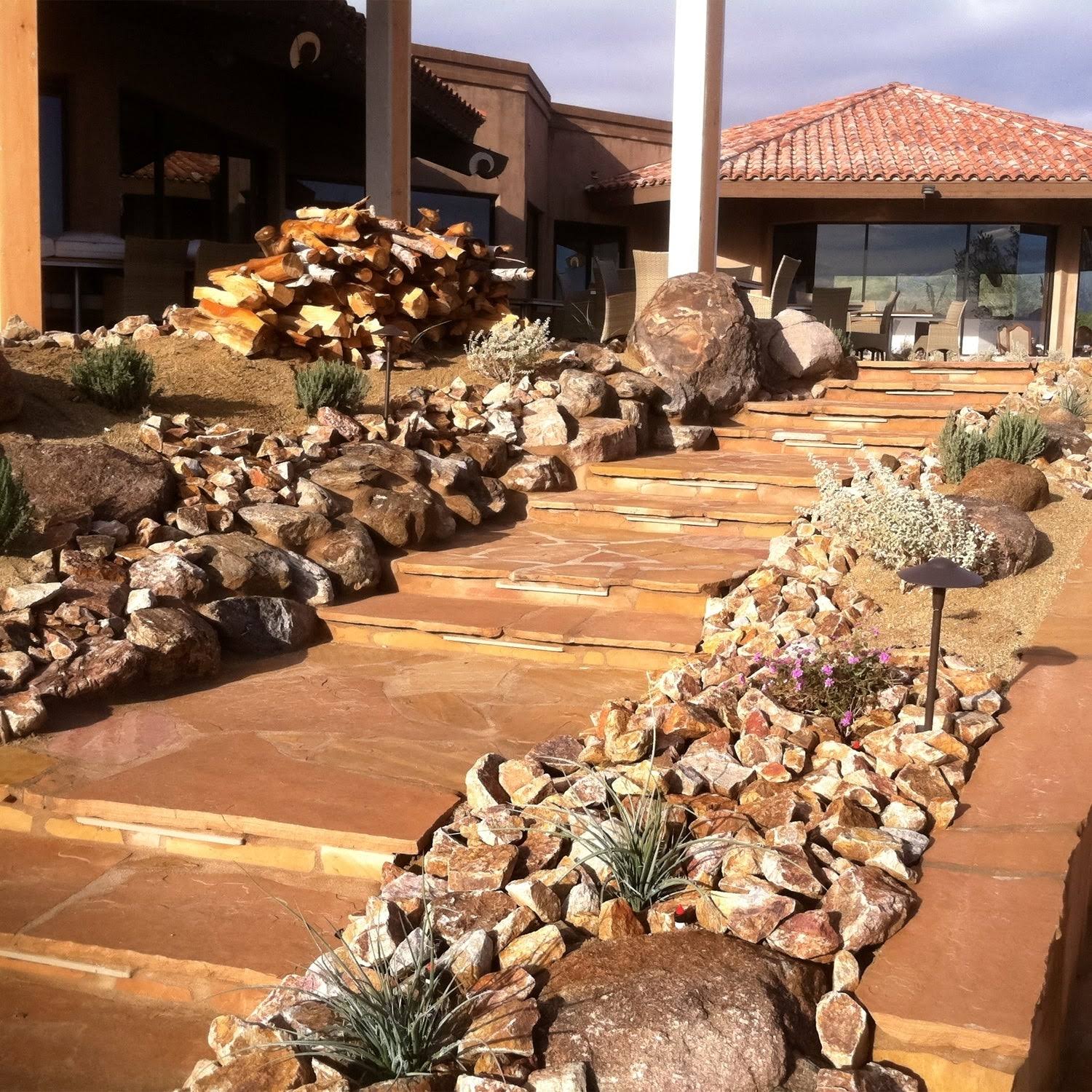 Landscape Patio Natural Flagstone Pathway Stepping Stone Slabs - 1000 lbs - Salmon Red