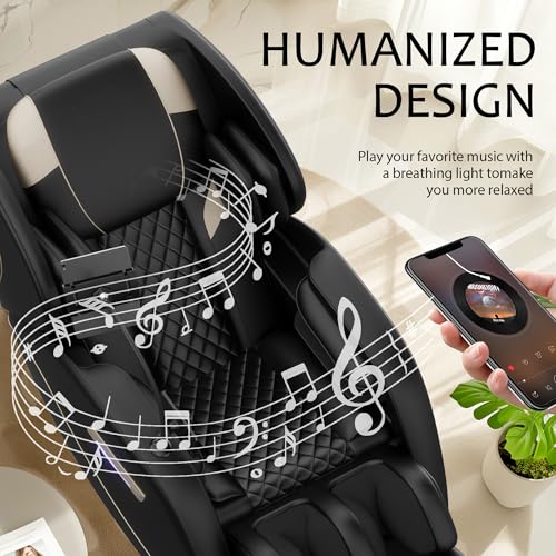 Massage Chair Full Body, Zero Gravity Massage Chair with Auto Modes, Airbag Massage, 6 Fix Point Rollers, Foot Massage, Heating, Touch Screen Controller, Gray Home Relaxation Recliner with Massage