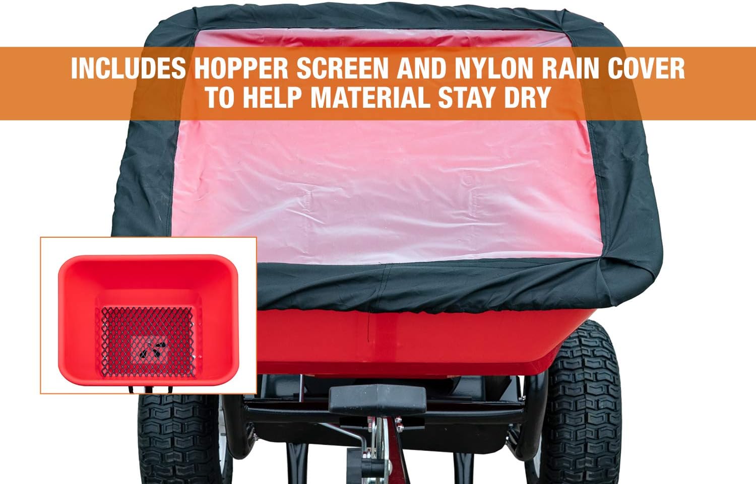 Buyers Products Walk Behind Push Snow Rock Salt Spreader 3039632R Grounds Keeper, 100 Pound Capacity, Red
