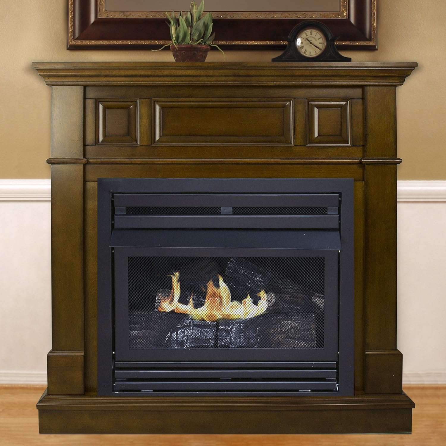 Pleasant Hearth 42 Intermediate Natural Gas Vent Free Fireplace System 27,500 BTU, Rich Heritage