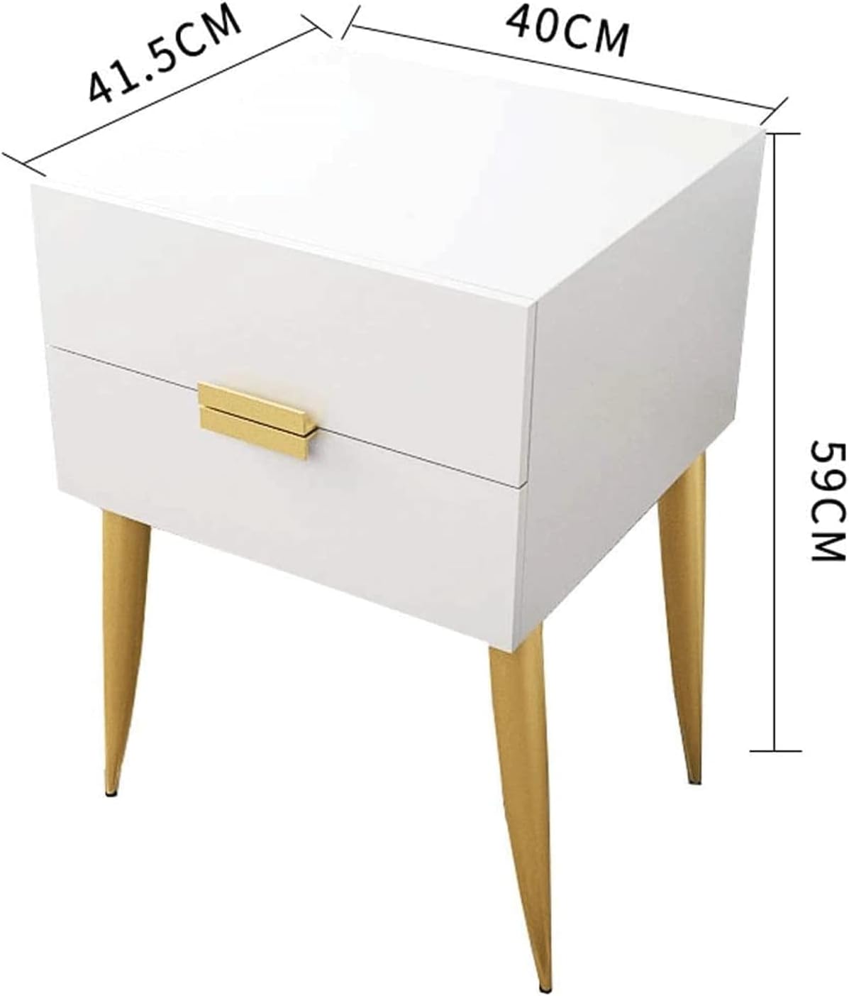 Bedside Table Delicate End Tables Household Bedside Table with 2 Drawers Nightstand Economical Simple Bedside Cabinet Wood-Based Panel Bedroom End Tables Save Space (Grey)