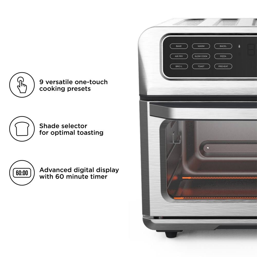 Chefmandual-function Air Fryer + Toaster Oven, Stainless Steel, 20 LITER Chefman