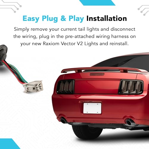 Raxiom Gen5 Tail Lights; Black Housing; Smoked Lens (05-09 Mustang)