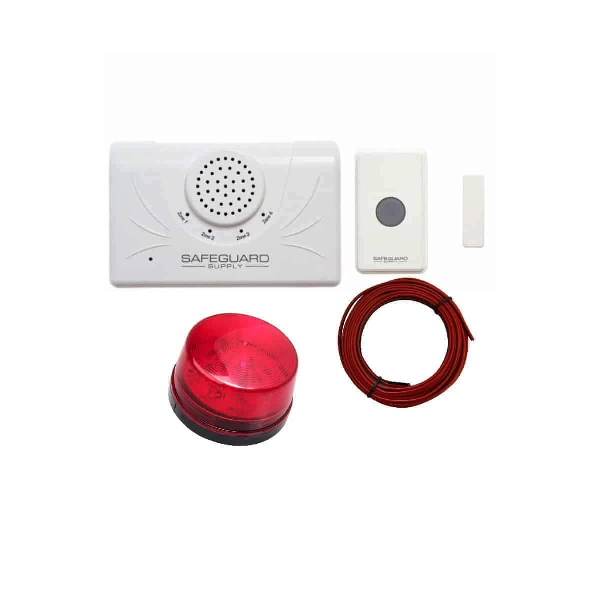 Safeguard Supply Warehouse Doorbell WDK Era Strobe- Commercial Wireless Doorbell System with Flashing Strobe Light for Noisy u00