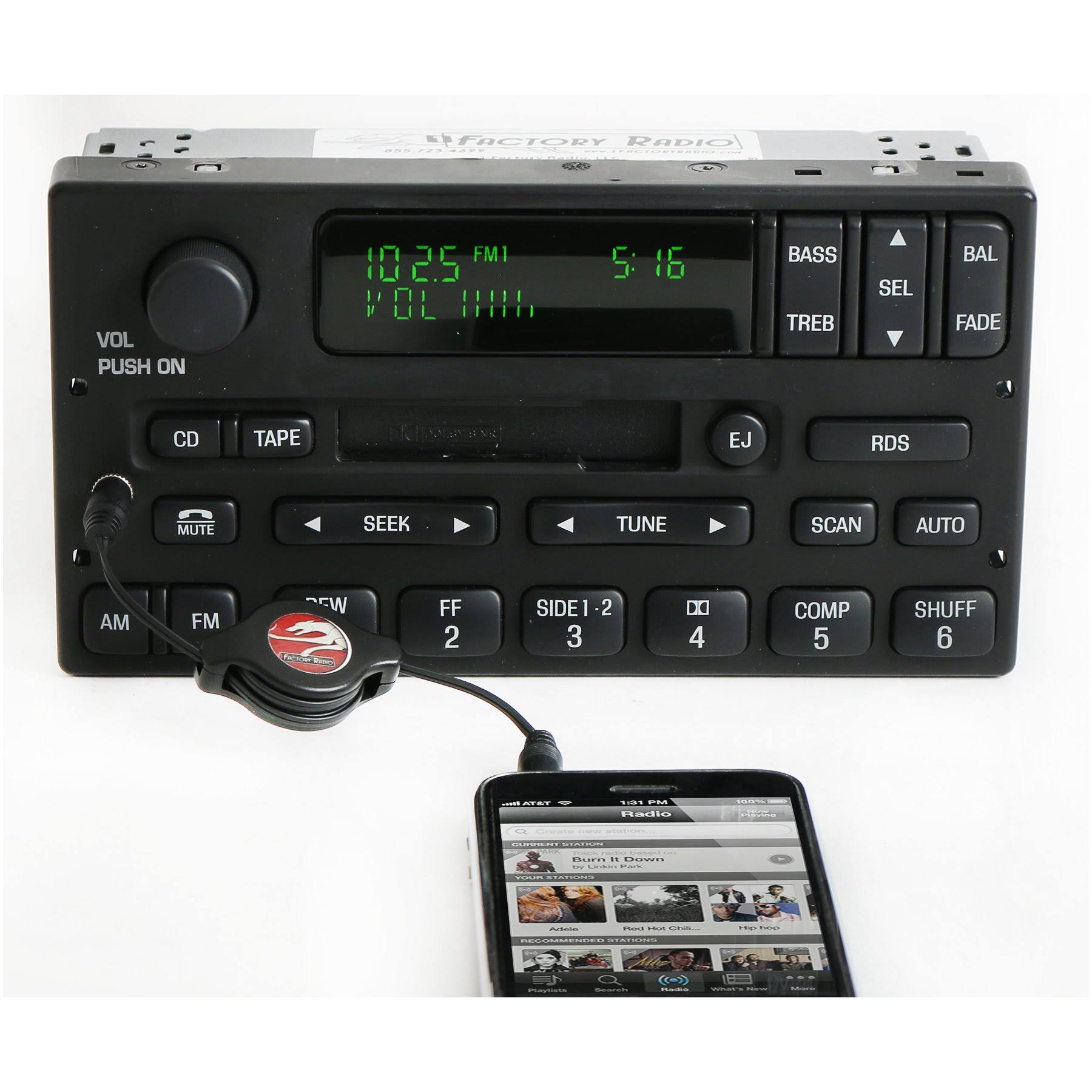 Ford F-150 2000-2004 Radio Am FM Cassette W CD Controls AUX Input YL3F-18C870-AA