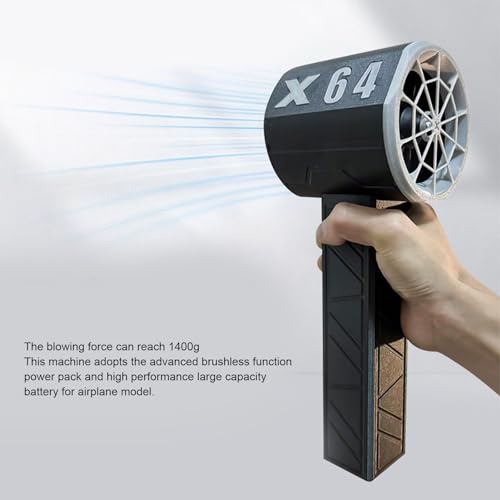 Jet Dry Mini Blower, 1.4KG Thrust Portable Air Blower with 64mm Brushless Motor, 8000mAh Rechargeable, Stepless Speed Adjustable Handheld Turbo Fan for Car Keyboard Cleaning