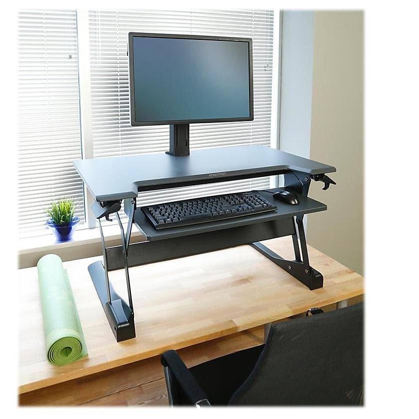 Ergotron WorkFit Sit-Stand Desktop Workstation, Black