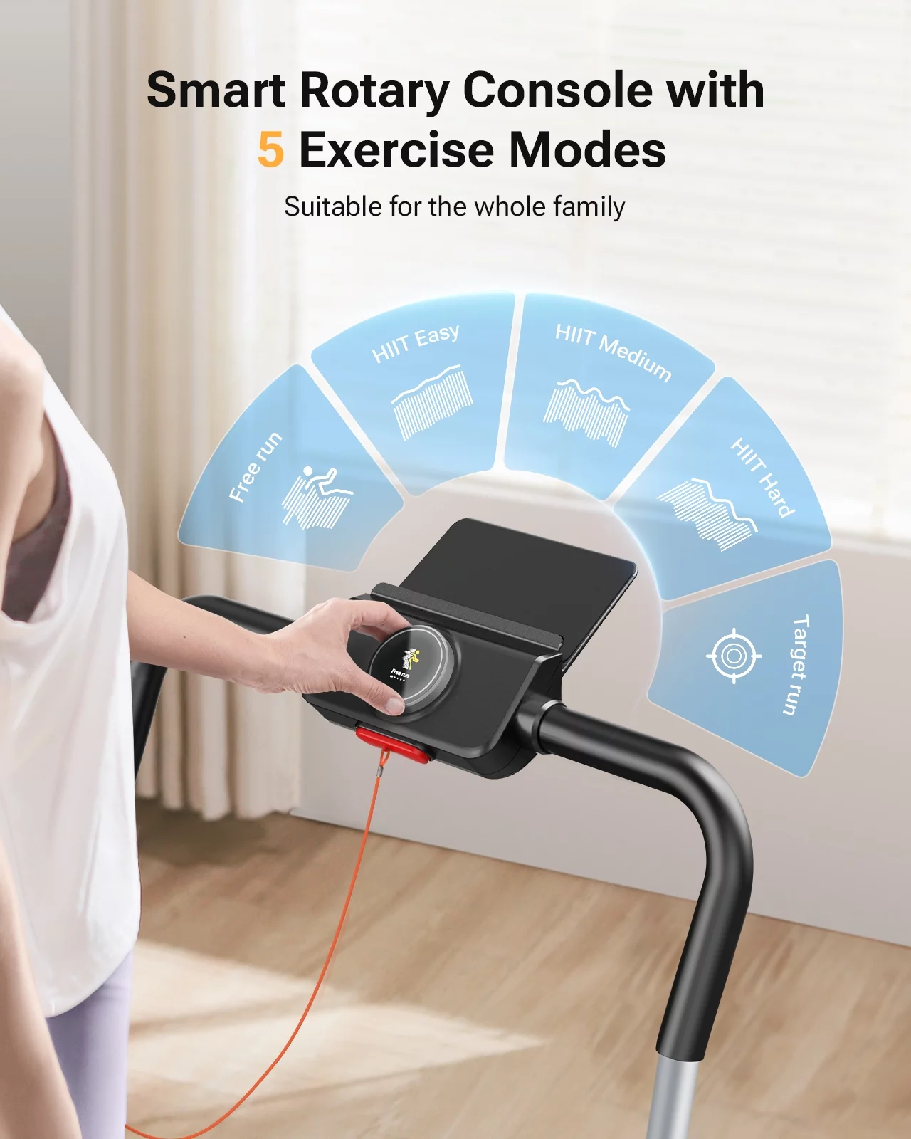 UREVO 2 in 1 Under Desks Treadmill, 5HIIT Modes Folding Treadmill with Smart Rotary Console 2.5HP 265 lbs for Home Office Gym
