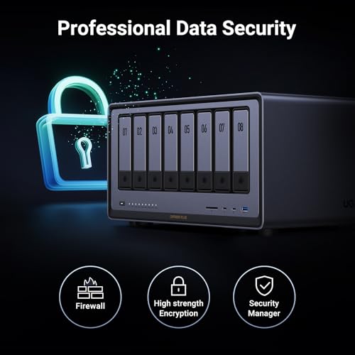 UGREEN NASync DXP8800 Plus 8-Bay Desktop NAS, Intel i5 1235u 10-Core CPU, 8GB DDR5 RAM, 128G SSD, 2 * 10GbE, 2 * M.2 NVMe Slots, 8K HDMI, 2 * TBT4, Network Attached Storage (Diskless)