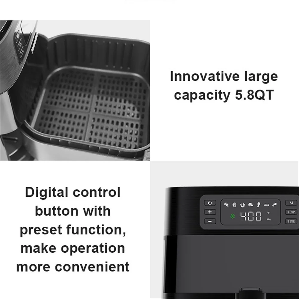 6 Quart Air Fryer 7-In-1 Digital Air Fryer Oven Dishwasher Safe Oilless 1700W