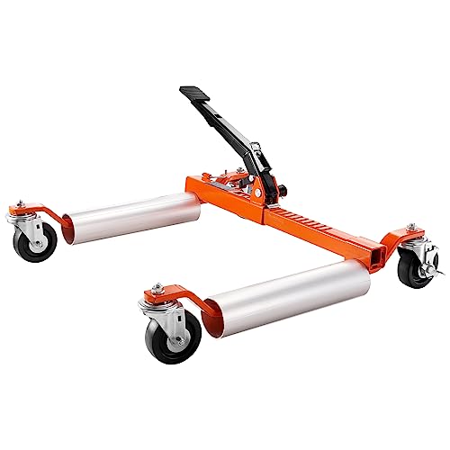 VEVOR Wheel Dolly, 1 Piece Wheel Dolly Car Skate, Heavy Duty Vehicle Positioning with Ratcheting Foot Pedal, Ratchet Type Tire Skate Tire Jack for Car Truck RV Trailer, 1500 LBS