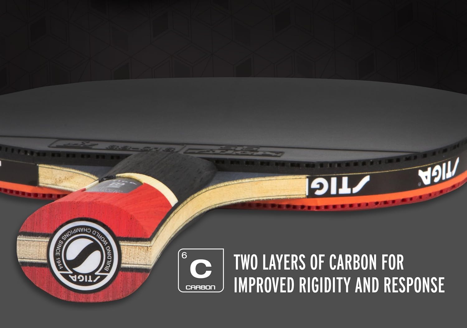 STIGA Pro Carbon Performance-Level Table Tennis Racket with Carbon Technology for Tournament Play