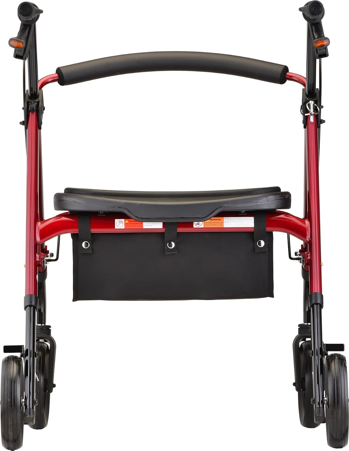 NOVA Medical Products Star 8 DX Heavy Duty Extra-Wide Rollator, 450 lb. Weight Capacity, Red