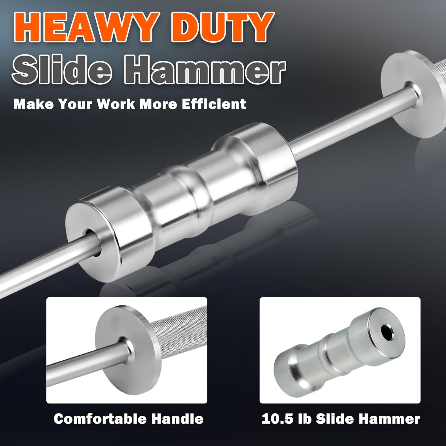 Inner CV Axle Puller Removal Tool Set with 5/8"-18 Slide Hammer & Adapter 63mm 48mm CV Joint Fork Adapter Front Wheel Drive Axle Puller Set