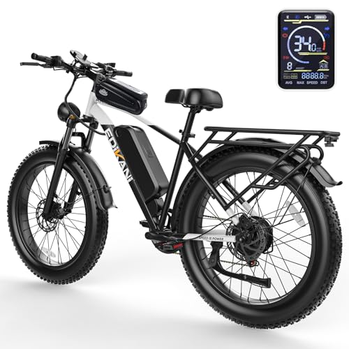 26" Electric Bike for Adults, 90 Miles 34MPH Fast E Bike for Men, Peak 1500W Fat Tire Ebike for Adults Electric with 48V 864WH Removable Battery, ON/Off Road E Bicycle with Brake Light