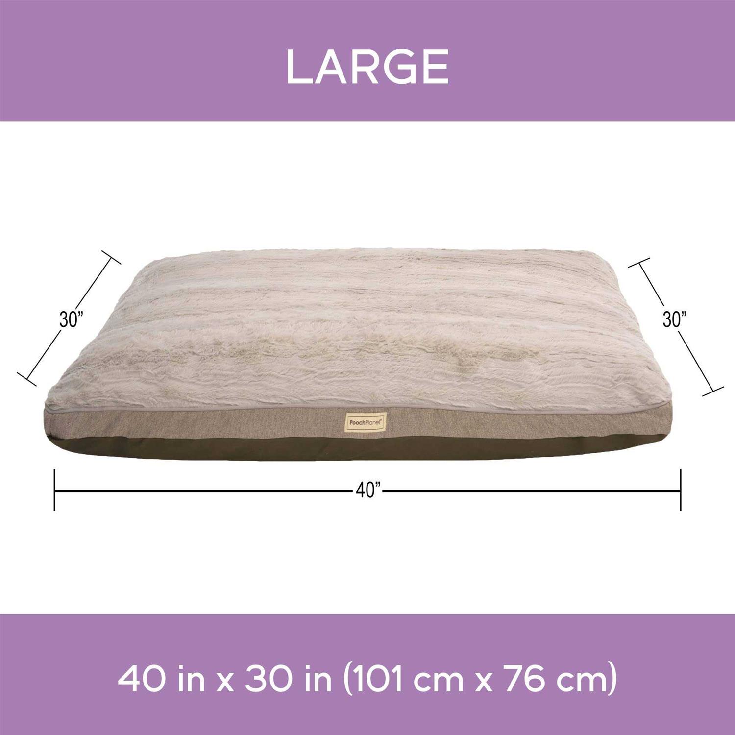 Pooch Planet Large Memory Foam Mix Dog Bed Plush Mattress w/Removable Washable Cover - Pet Supplies online store