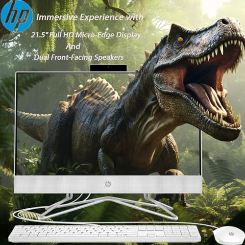 HP All-in-One Desktop Computer | 21.5" FHD 1920 x 1080 Display | 32GB RAM | 1TB Storage | Wired Keyboard & Mouse | Webcam | RJ-45 | Intel Dual-Core Processor | w/WOWPC Bundle | Windows 11 Pro