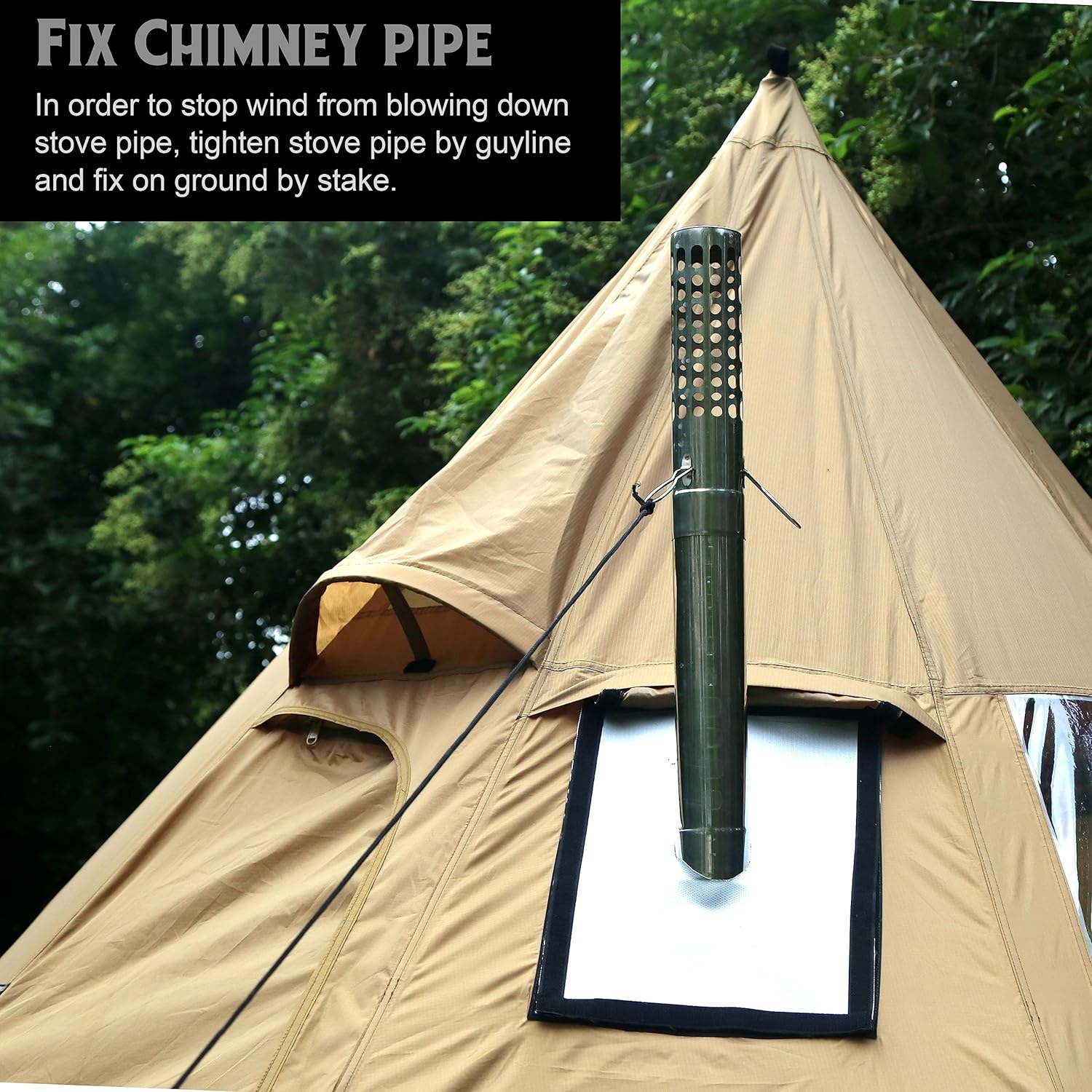 RUO Hot Tent Stove, Large Side Window, Winter Wood Burning Stove for Heating Cooking Camping Hunting (XL)