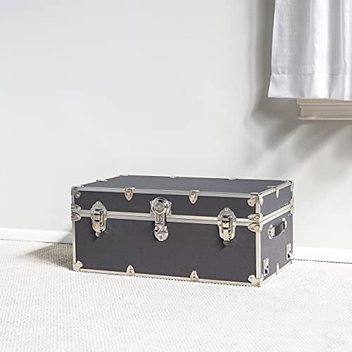 Rhino Trunk & Case Large Armor College Trunk - Secure Dorm Storage Chest - Ideal Footlocker for Students - Strong Trunks with 1000+ Pounds Sitting Capacity 32"x18"x14" (Wine)