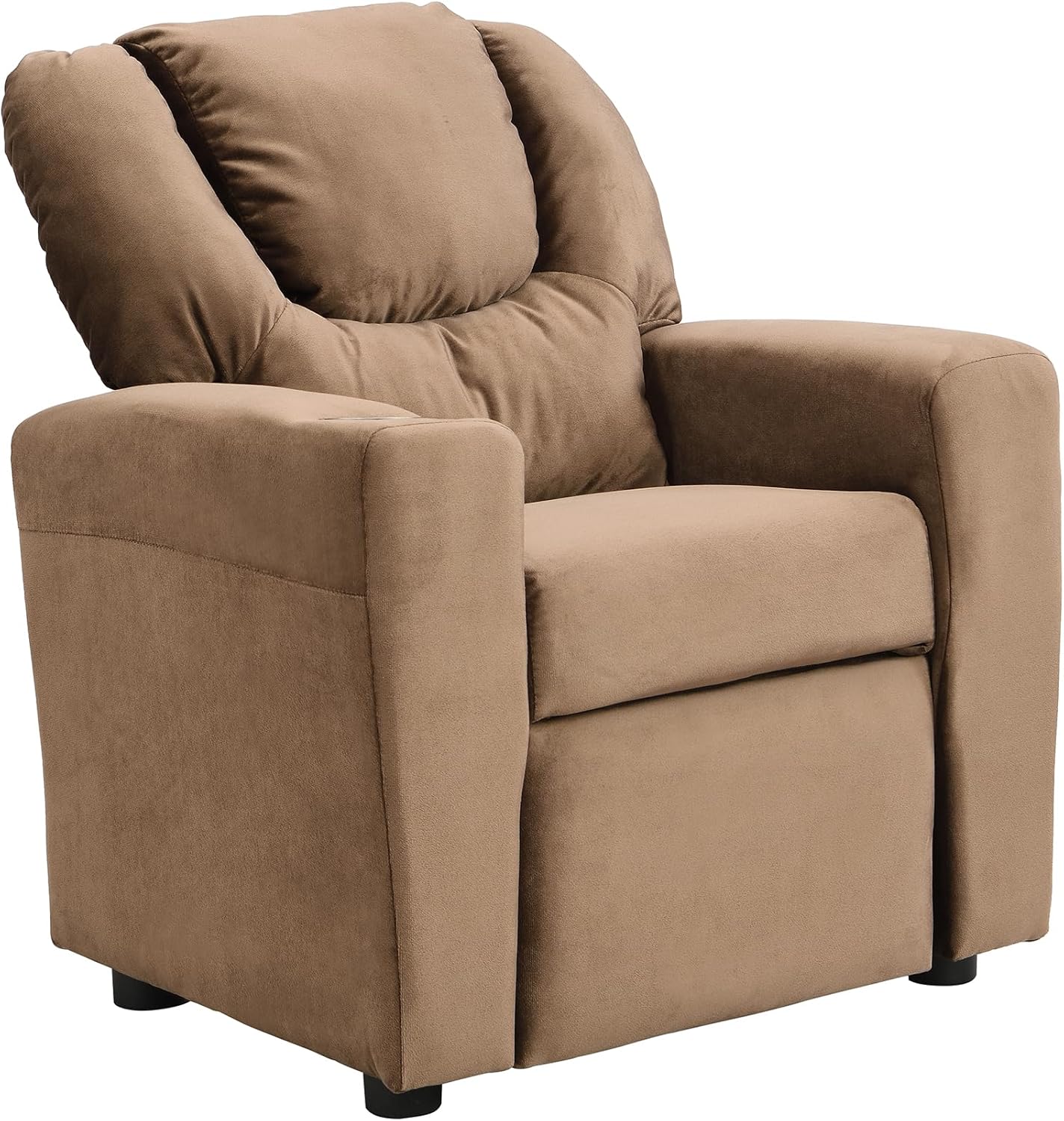Kids Recliner Chair, Kids Upholstered Couch with One Cup Holder, Footrest, Backrest, Toddlers Velvet Recliner with Headrest and Footrest W214101804