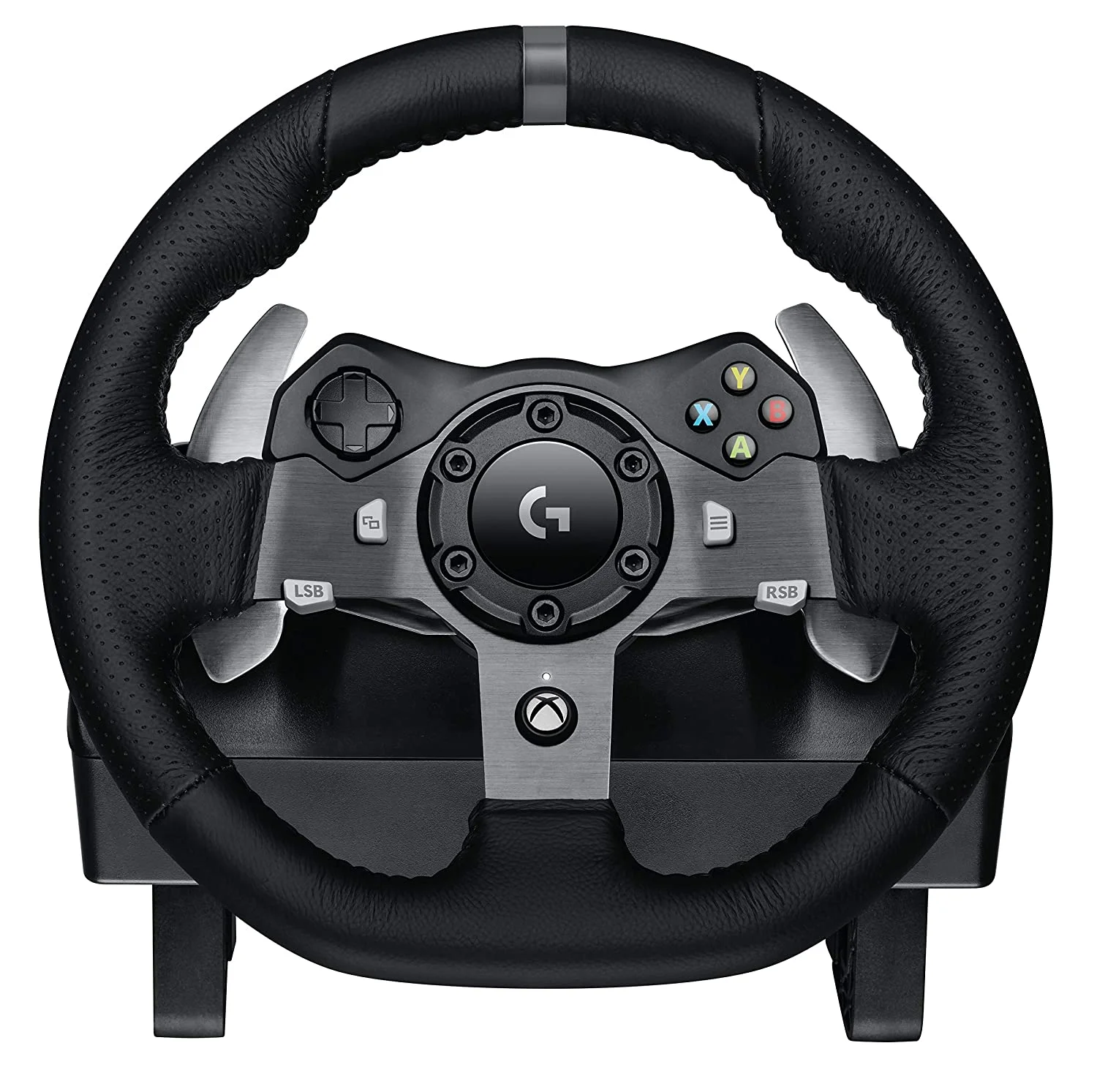 Logitech G920 Driving Force Racing Wheel and Floor Pedals, Real Force Feedback, Stainless Steel Paddle Shifters, Leather Steering Wheel Cover BOLT AXTION Bundle Like New