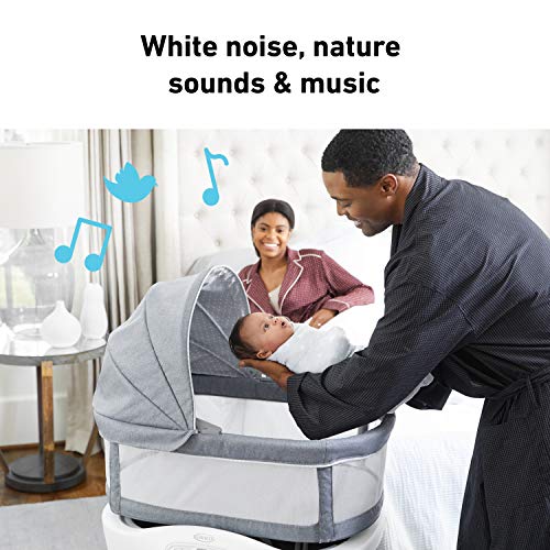 Graco Sense2Snooze Bassinet with Cry Detection Technology | Baby Bassinet Detects and Responds to Babys Cries to Help Soothe Back to Sleep, Ellison, 19 D x 26 W x 41 H Inch (Pack of 1)
