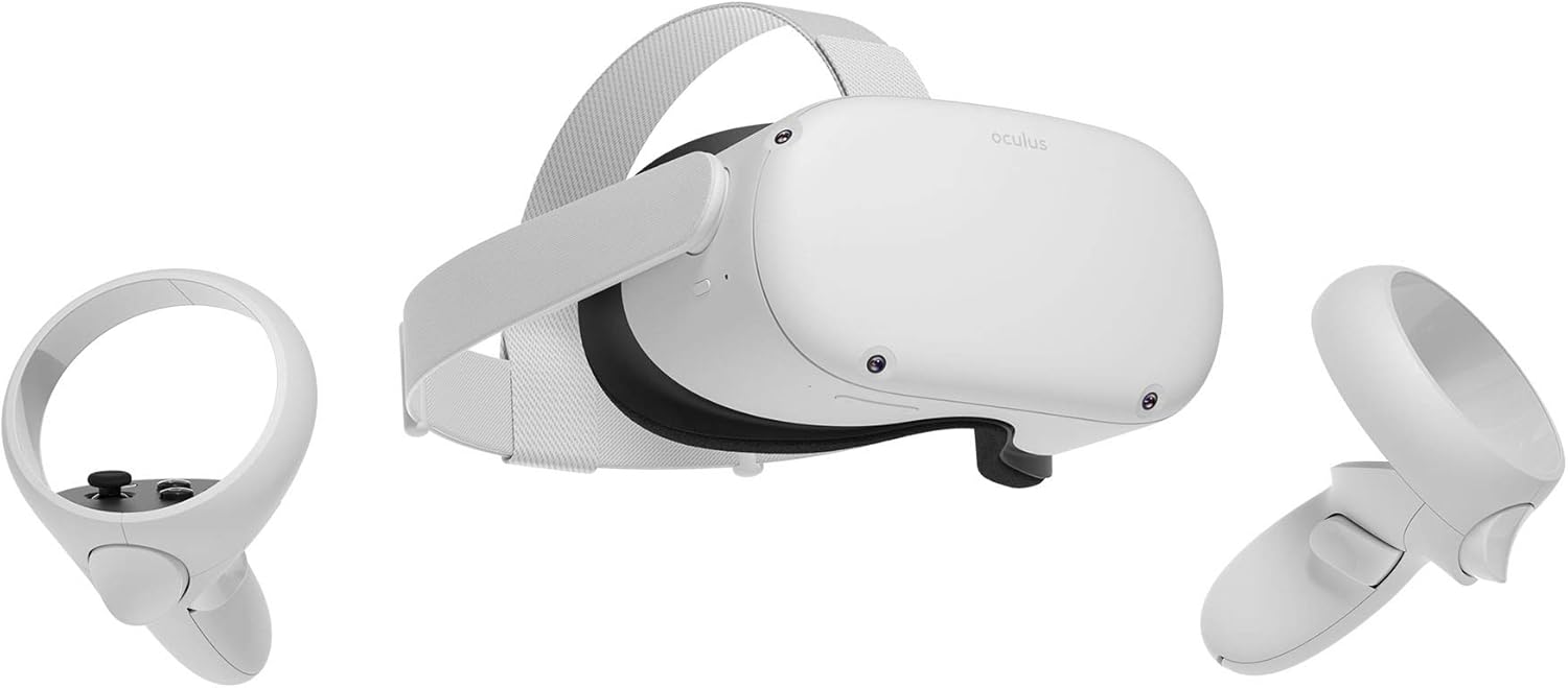 Oculus Quest 2 Advanced All-in-One Virtual Reality VR Headset 128GB Set, White