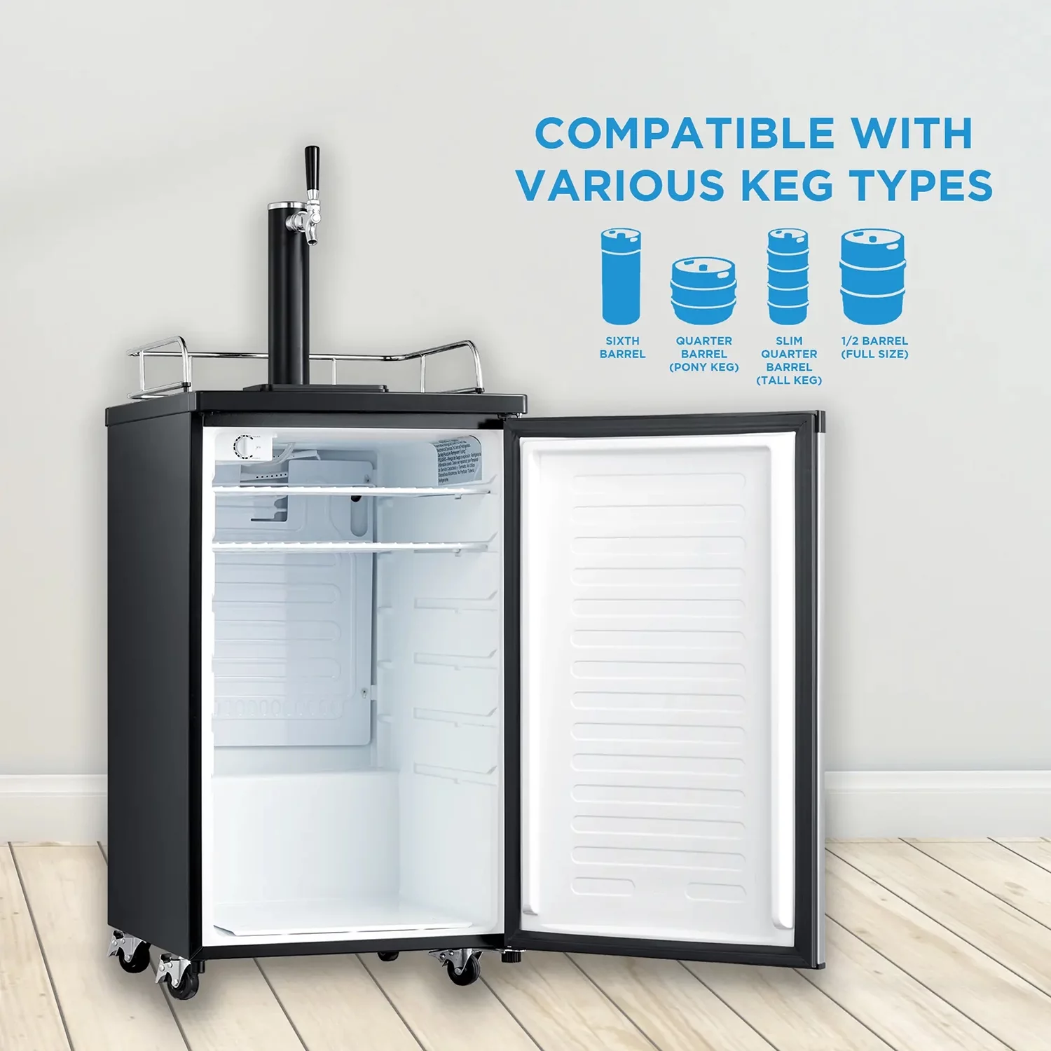 Arctic King Single Tap Kegerator, 4.9 cu. ft, Black, ABDA049ADBS