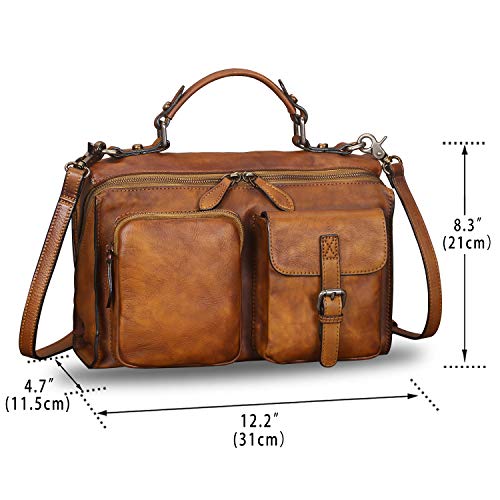 Genuine Leather Purses and Handbags for Women Vintage Leather Messenger Bag Shoulder Bag Satchel Purses with Strap