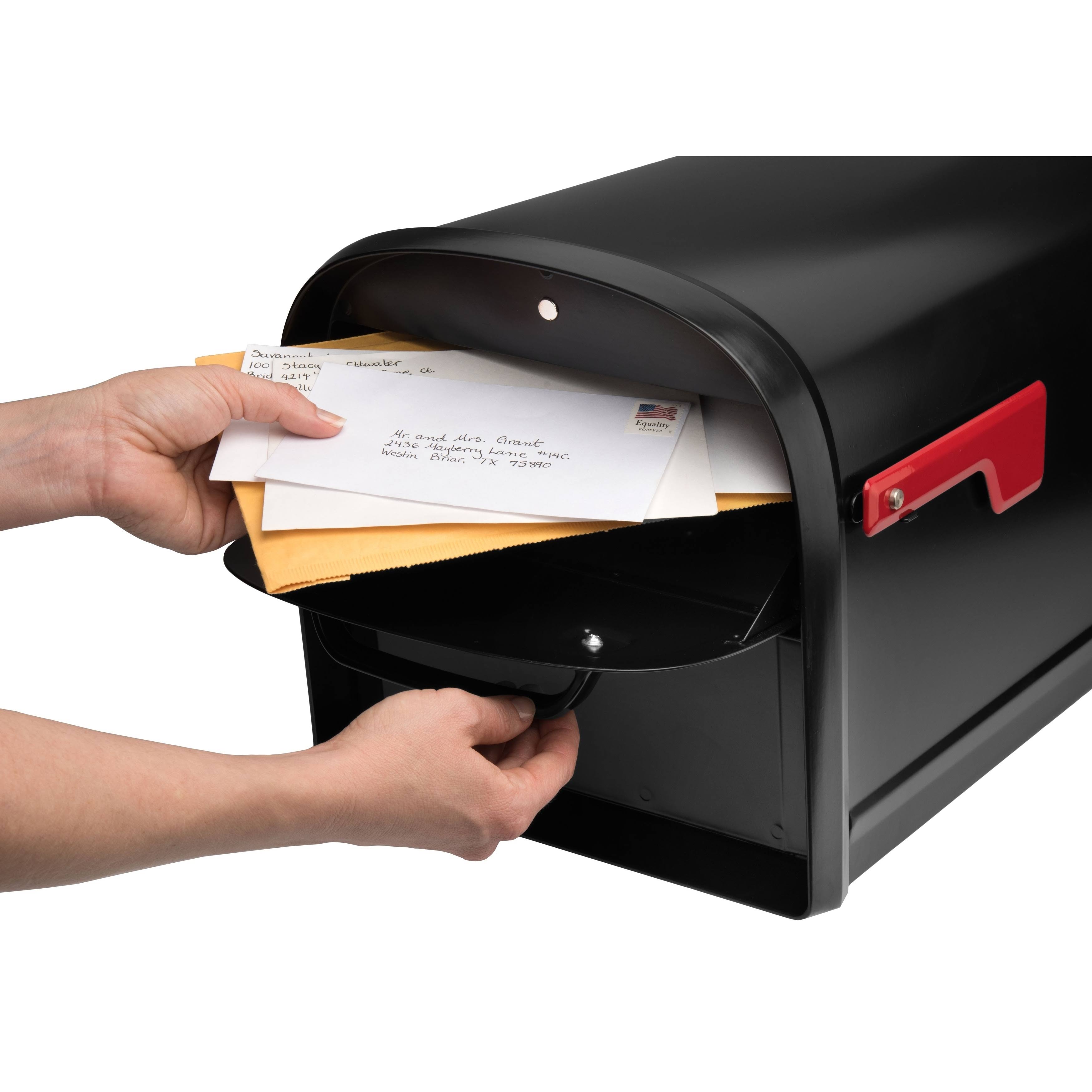 Oasis 360 Post Mount Locking Mailbox (Black), Architectural Mailboxes