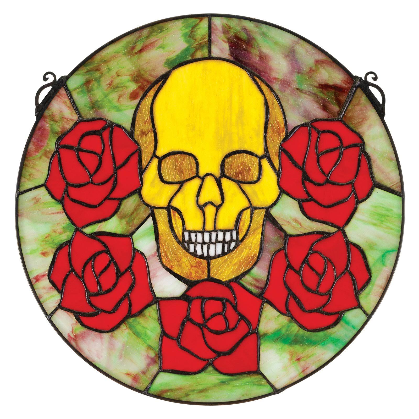 Design Toscano Beauty and Decay Gothic Skull Stained Glass Window